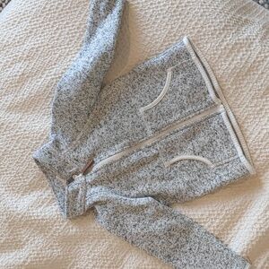 H&M Soft Gray Knit Fleece Zip Up Jacket